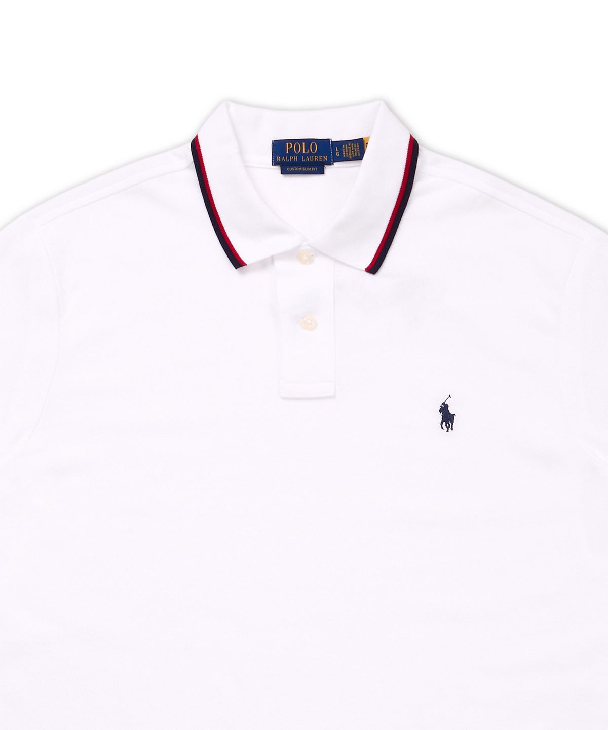 폴로 랄프 로렌(POLO RALPH LAUREN) 커스텀 슬림핏 메시 폴로 셔츠-화이트