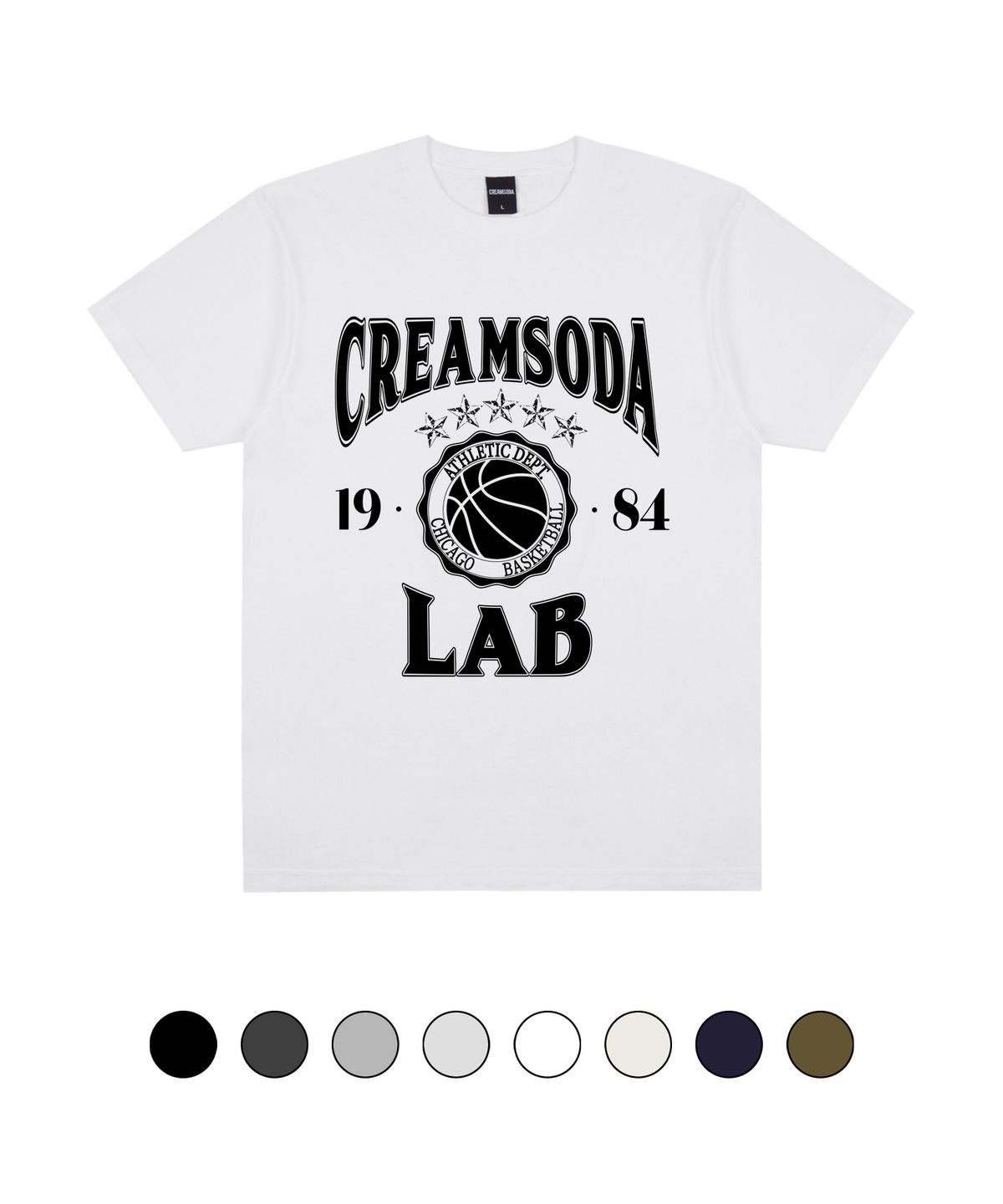 크림소다랩(CREAM SODA LAB) 바스켓볼 애슬레틱 반팔 티셔츠