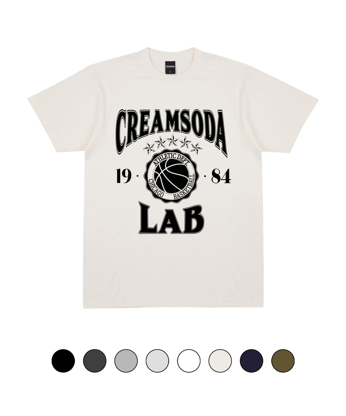 크림소다랩(CREAM SODA LAB) 바스켓볼 애슬레틱 반팔 티셔츠