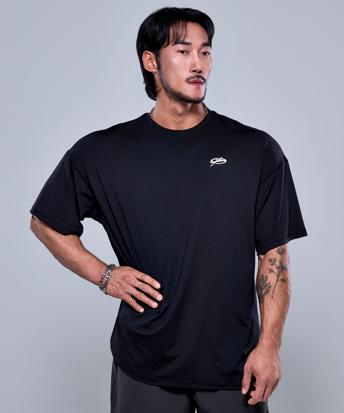 피지컬가먼츠(PHYSICAL GARMENTS) P2577 기능성 시그니처 드라이 오버핏 반팔 [블랙]