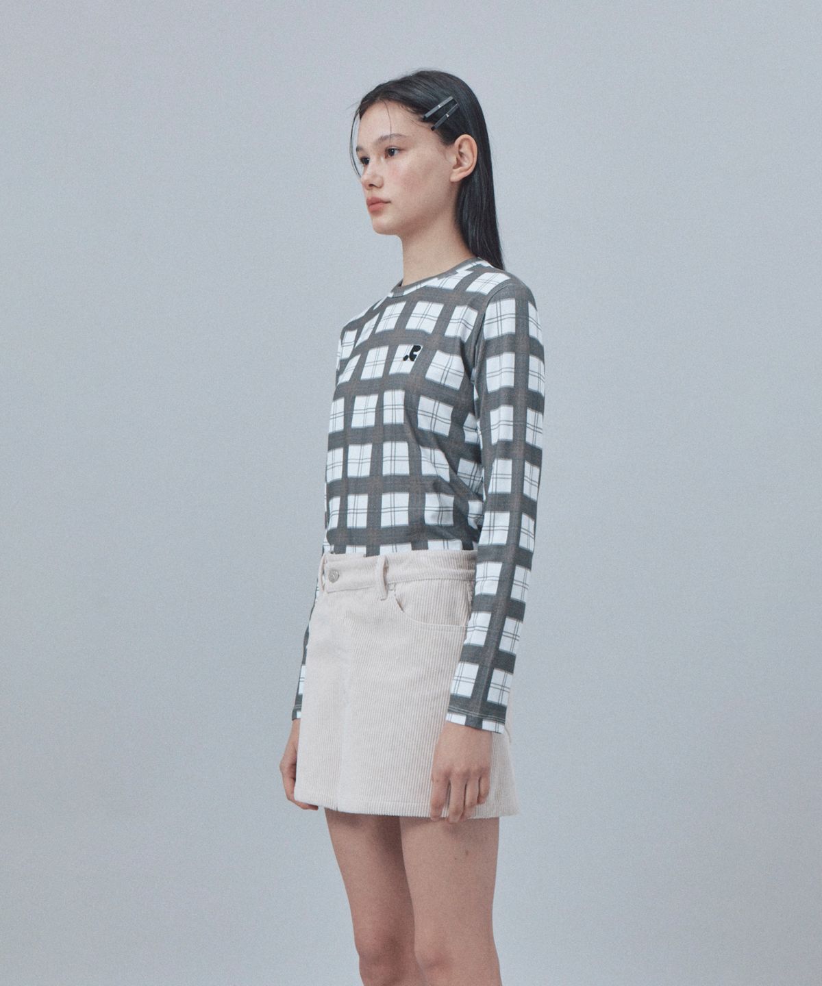 레스트앤레크레이션(REST&RECREATION) CHECK PATTERN LONG SLEEVE TOP - BLACK
