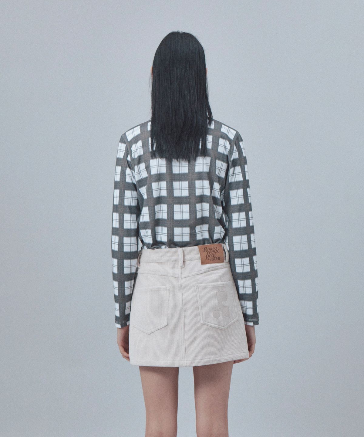 레스트앤레크레이션(REST&RECREATION) CHECK PATTERN LONG SLEEVE TOP - BLACK