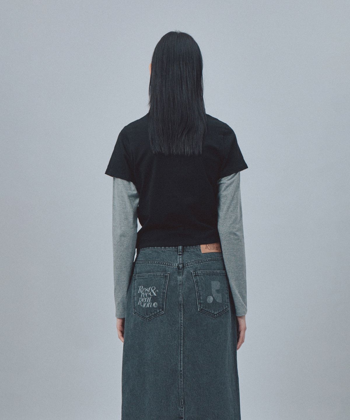 레스트앤레크레이션(REST&RECREATION) LAYERED SLEEVE TOP - BLACK