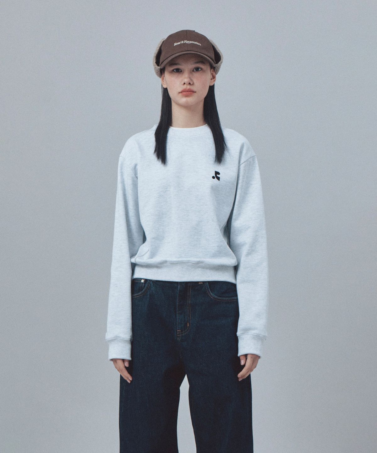 레스트앤레크레이션(REST&RECREATION) LAYERED SWEATSHIRT - LIGHT GREY