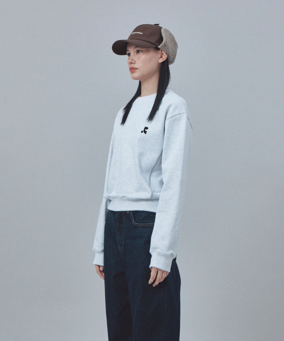 레스트앤레크레이션(REST&RECREATION) LAYERED SWEATSHIRT - LIGHT GREY