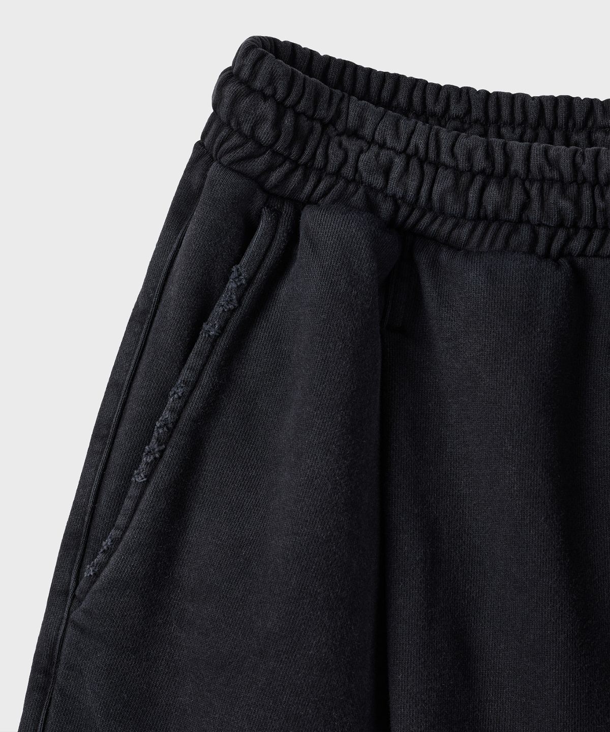 브랜디드(BRANDED) BERMUDA ONE TUCK SWEAT SHORTS [DYED BLACK]