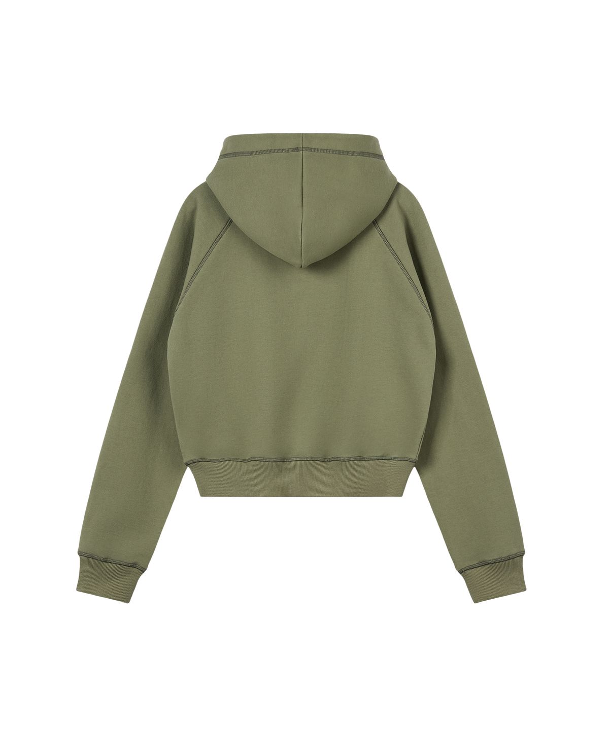 레스트앤레크레이션(REST&RECREATION) ZIG ZAG STITCH CROPPED HOOD - KHAKI