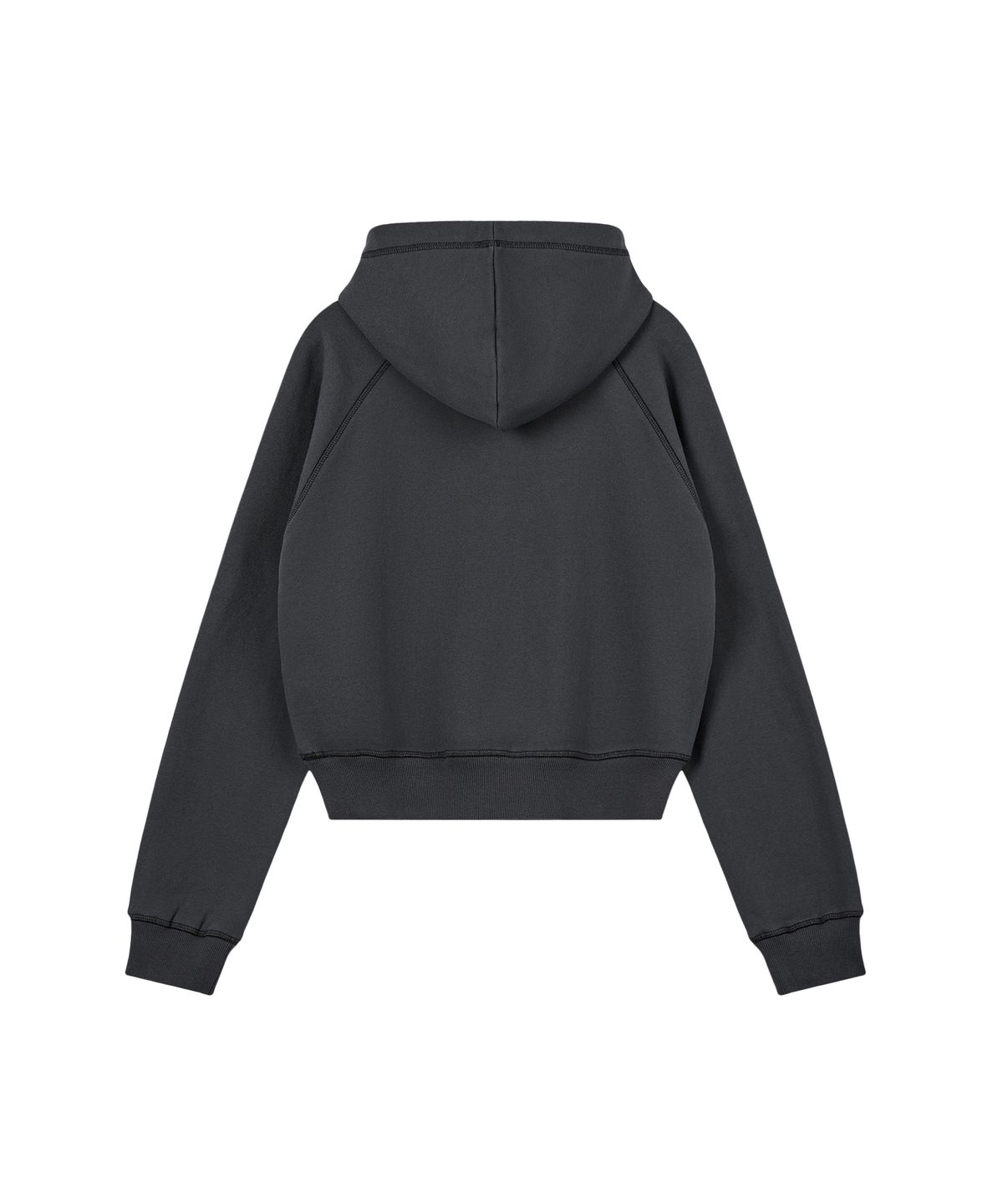 레스트앤레크레이션(REST&RECREATION) ZIG ZAG STITCH CROPPED HOOD - CHARCOAL