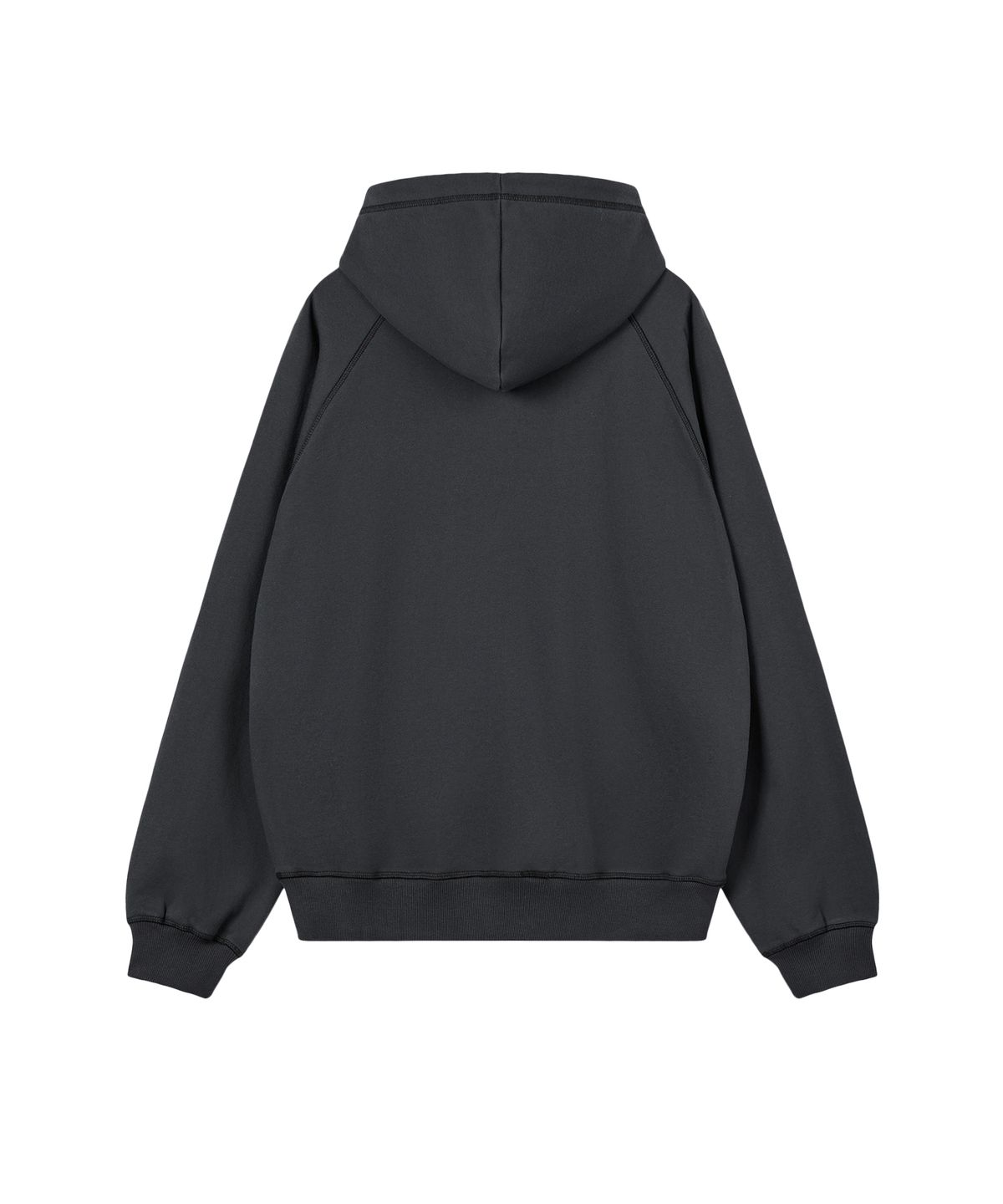 레스트앤레크레이션(REST&RECREATION) ZIG ZAG STITCH CROPPED HOOD - CHARCOAL