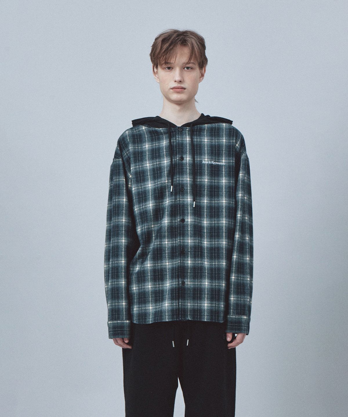 레스트앤레크레이션(REST&RECREATION) CHECK HOOD SHIRTS - NAVY