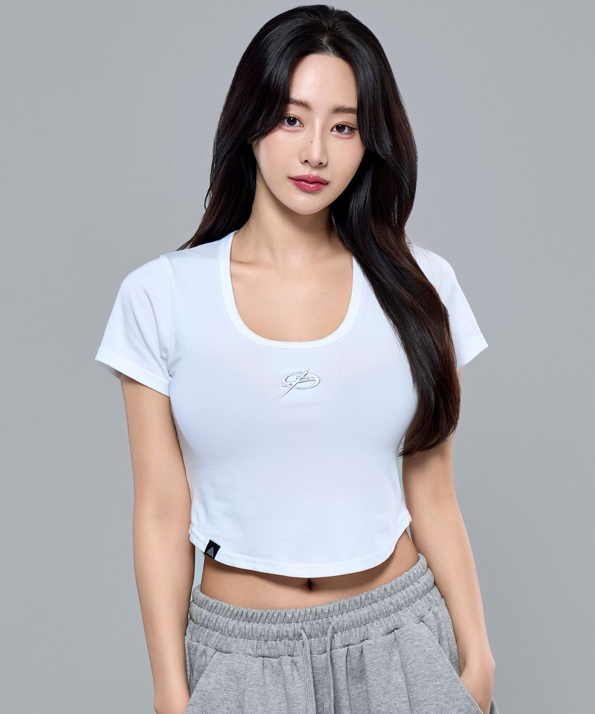 피지컬가먼츠(PHYSICAL GARMENTS) P5049 우먼 유넥 심볼 크롭 반팔 [3COLOR]