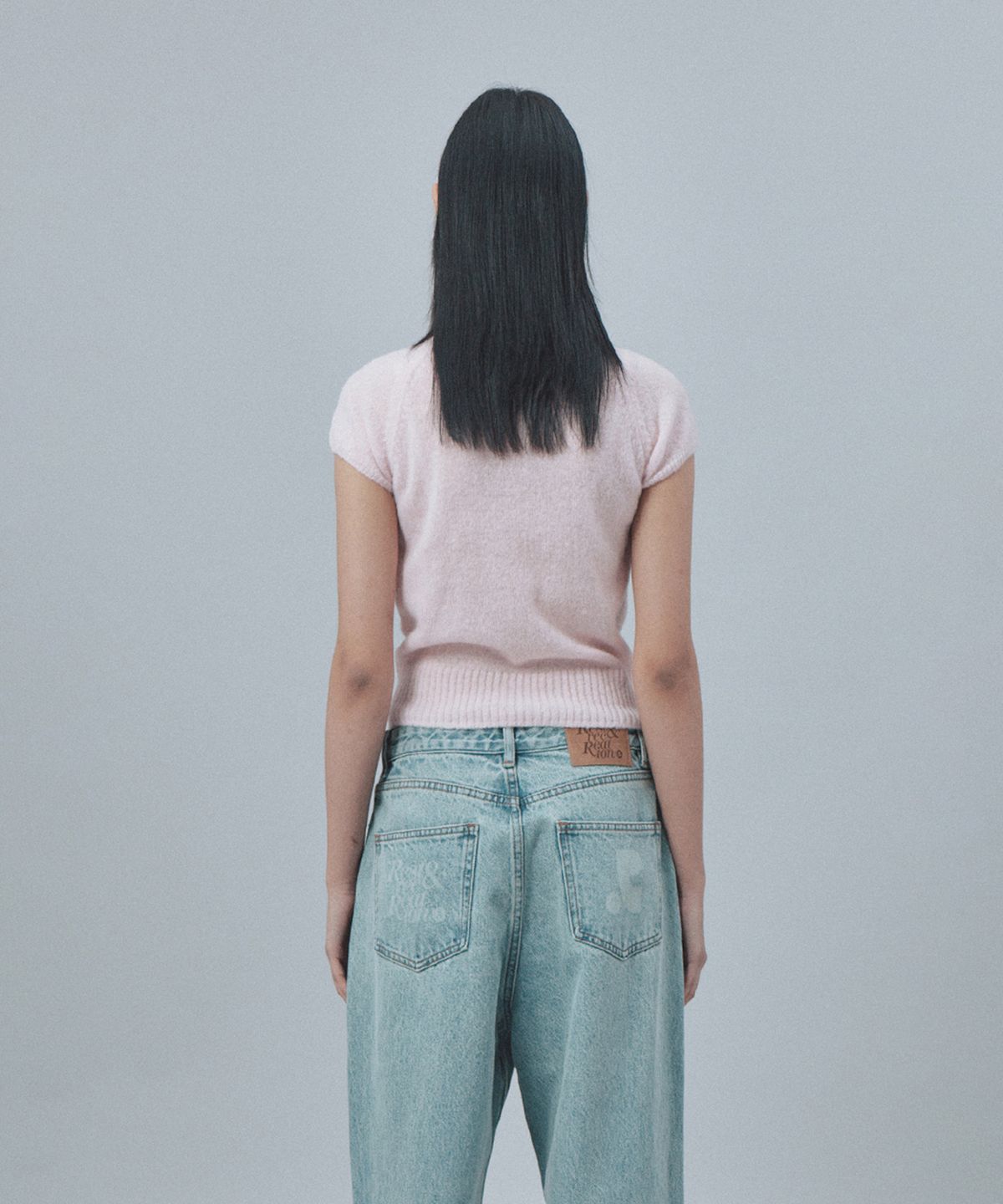 레스트앤레크레이션(REST&RECREATION) RAGLAN HALF SLEEVE KNIT TOP - PINK