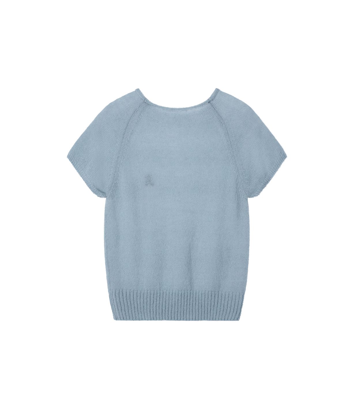 레스트앤레크레이션(REST&RECREATION) RAGLAN HALF SLEEVE KNIT TOP - SKY BLUE
