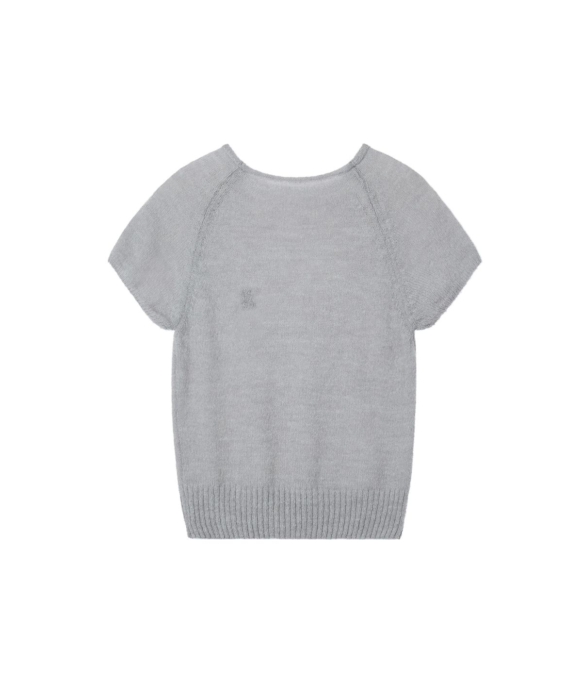 레스트앤레크레이션(REST&RECREATION) RAGLAN HALF SLEEVE KNIT TOP - GREY