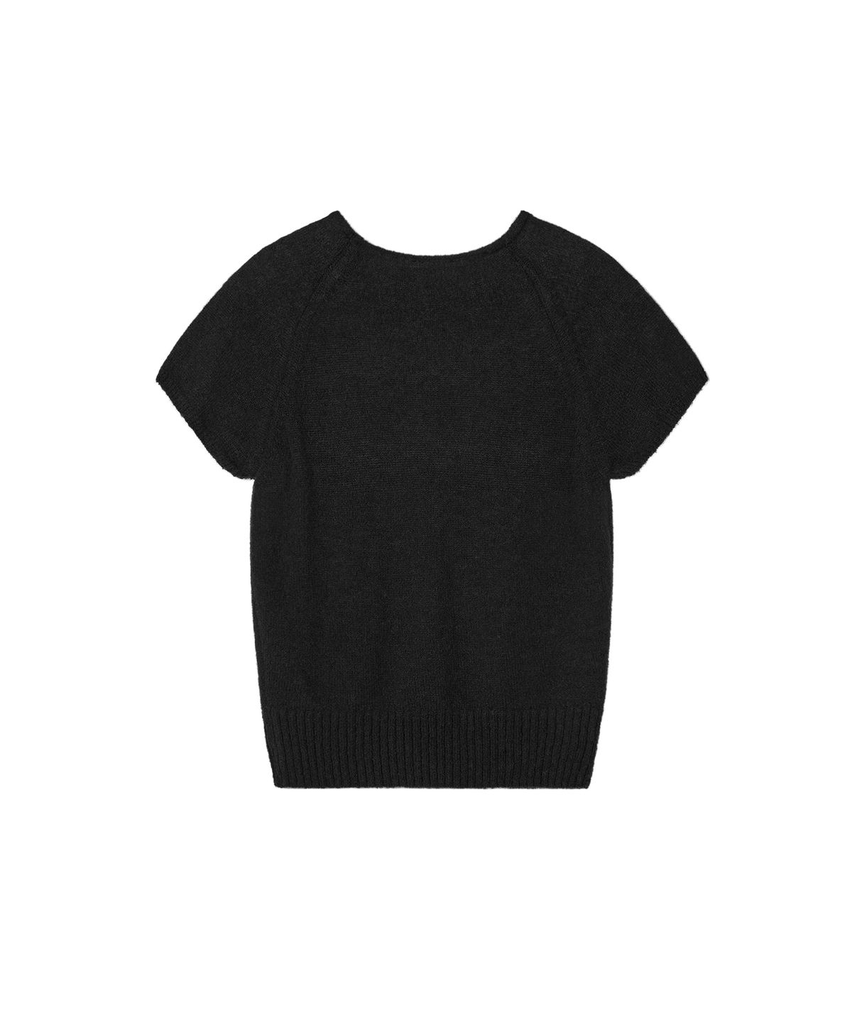 레스트앤레크레이션(REST&RECREATION) RAGLAN HALF SLEEVE KNIT TOP - BLACK