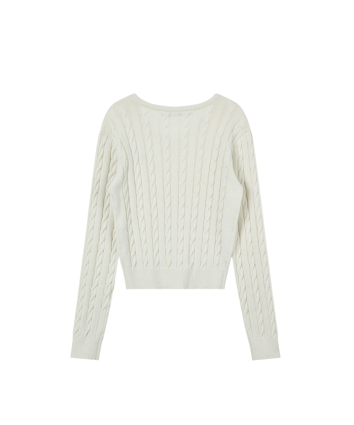 레스트앤레크레이션(REST&RECREATION) CABLE V-NECK KNIT TOP - IVORY