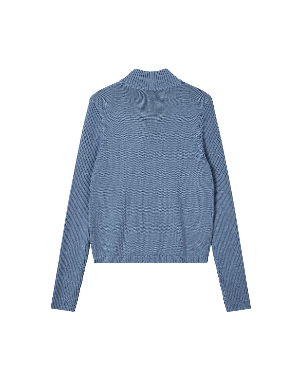 레스트앤레크레이션(REST&RECREATION) SLIM FIT HALF ZIP-UP KNIT - LIGHT BLUE