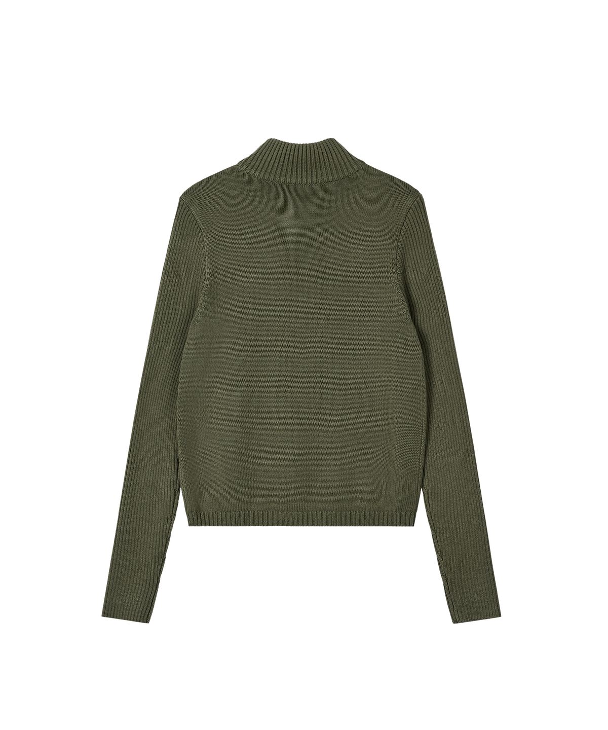 레스트앤레크레이션(REST&RECREATION) SLIM FIT HALF ZIP-UP KNIT - KHAKI