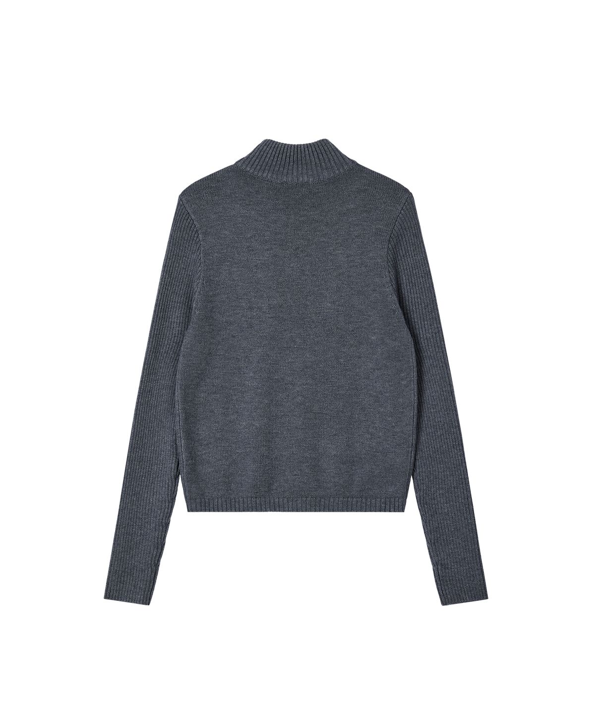 레스트앤레크레이션(REST&RECREATION) SLIM FIT HALF ZIP-UP KNIT - GREY