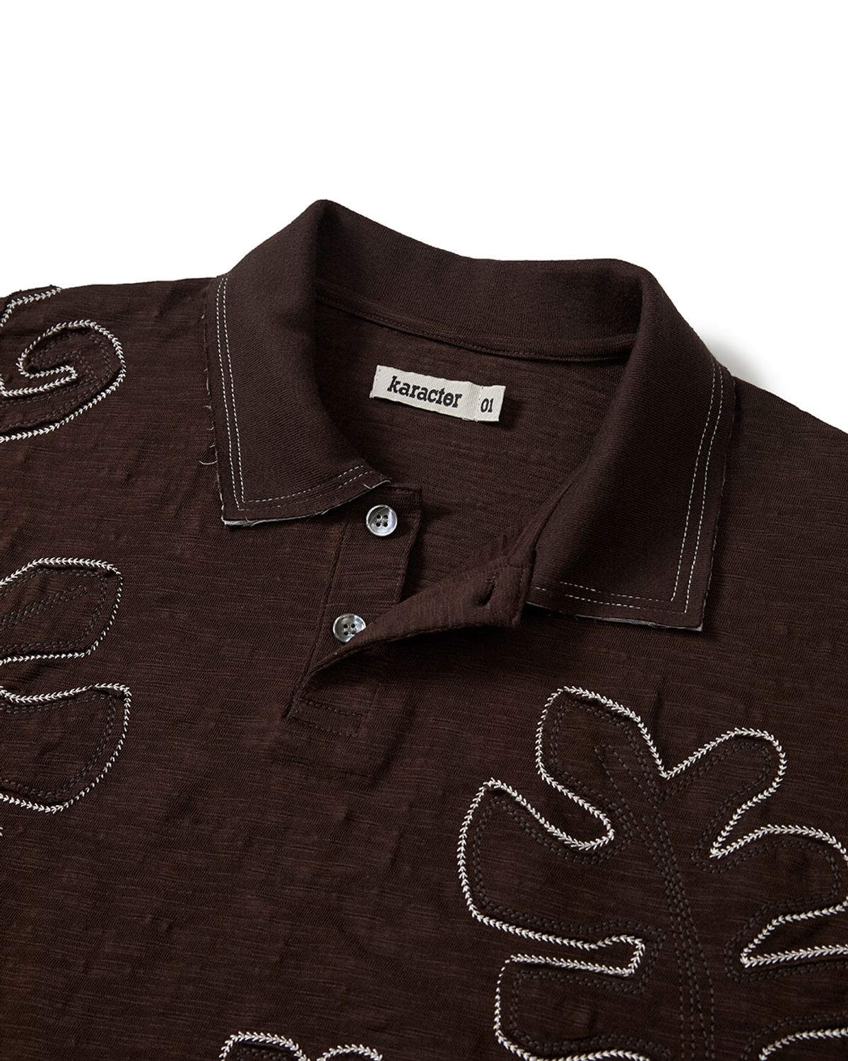카락터(KARACTOR) Oak polo shirt / Brown