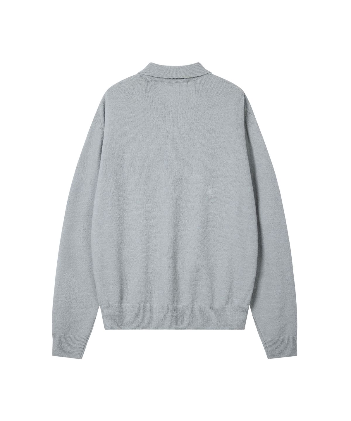 레스트앤레크레이션(REST&RECREATION) WOOL POLO KNIT TOP - LIGHT GREY