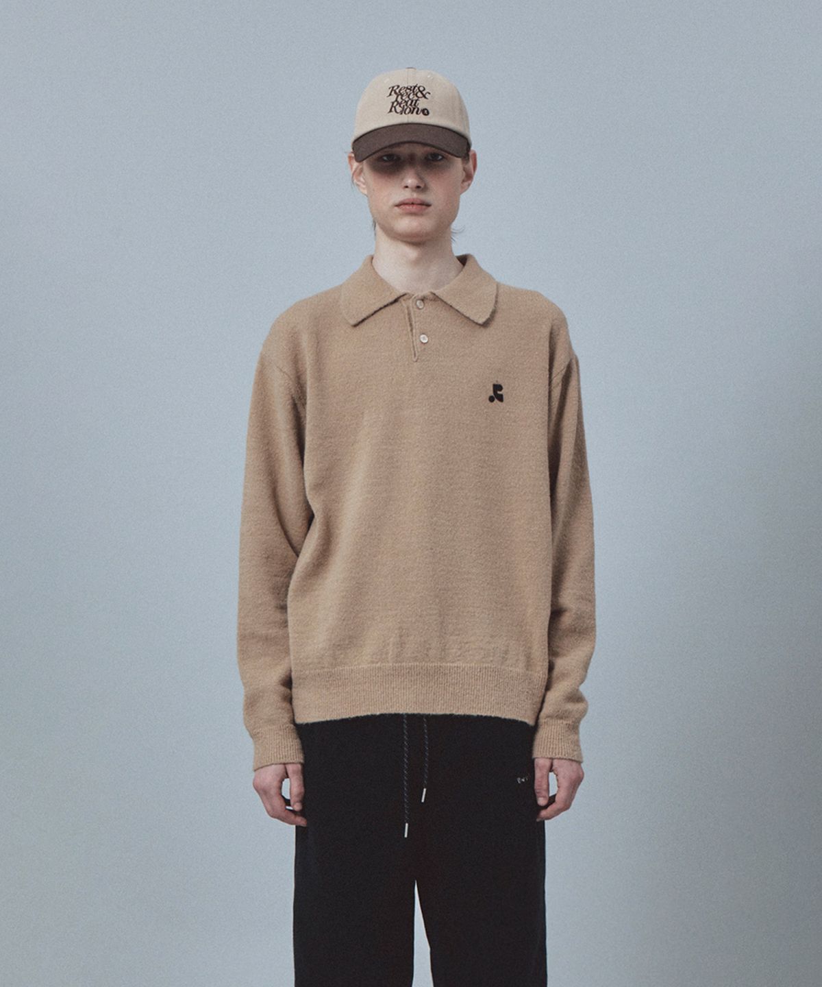 레스트앤레크레이션(REST&RECREATION) WOOL POLO KNIT TOP - BEIGE