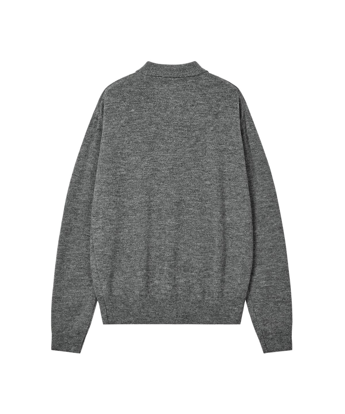 레스트앤레크레이션(REST&RECREATION) WOOL POLO KNIT TOP - CHARCOAL