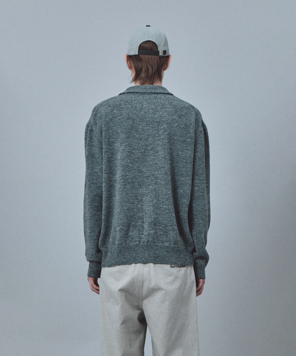 레스트앤레크레이션(REST&RECREATION) WOOL POLO KNIT TOP - CHARCOAL