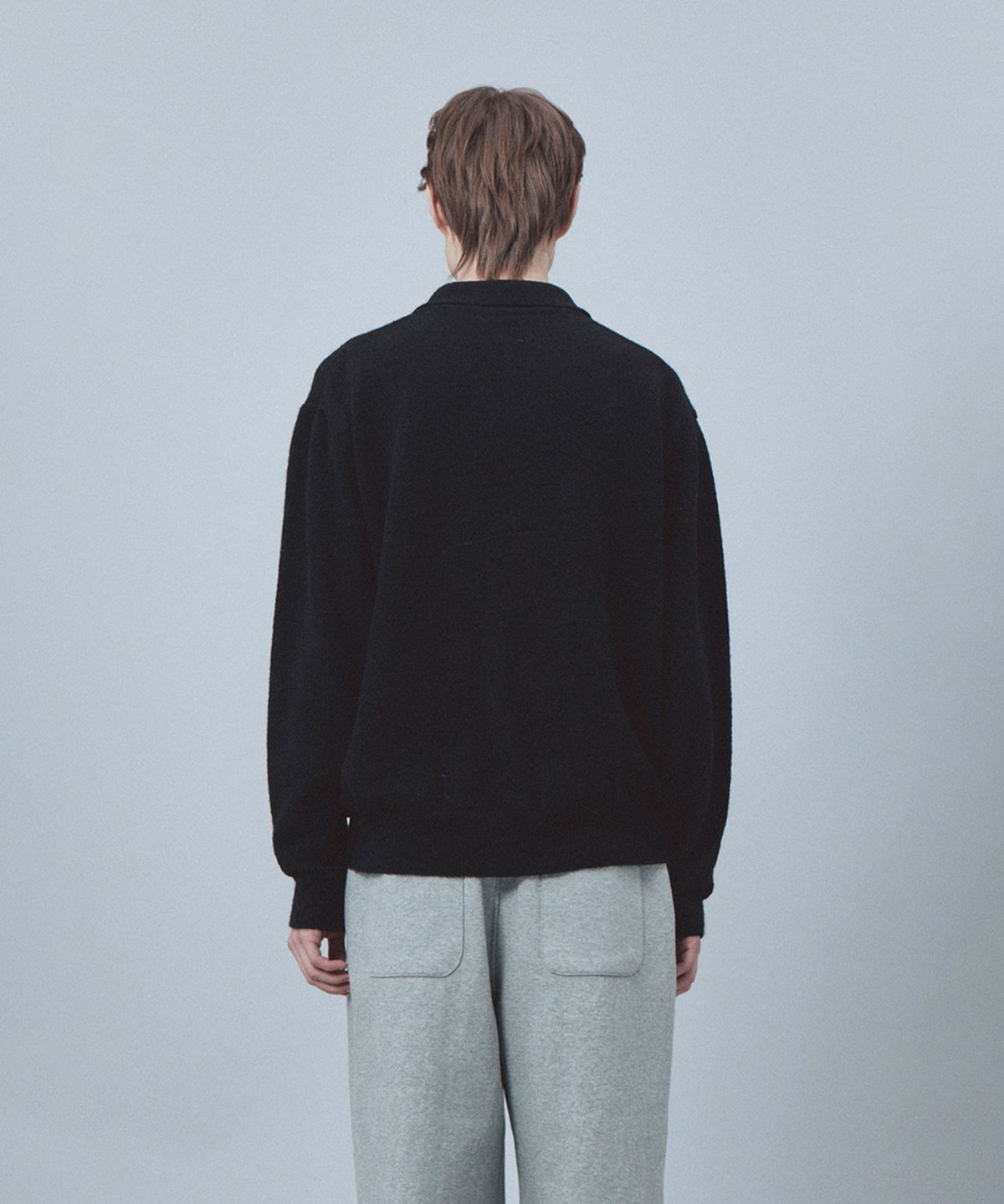 레스트앤레크레이션(REST&RECREATION) WOOL POLO KNIT TOP - BLACK