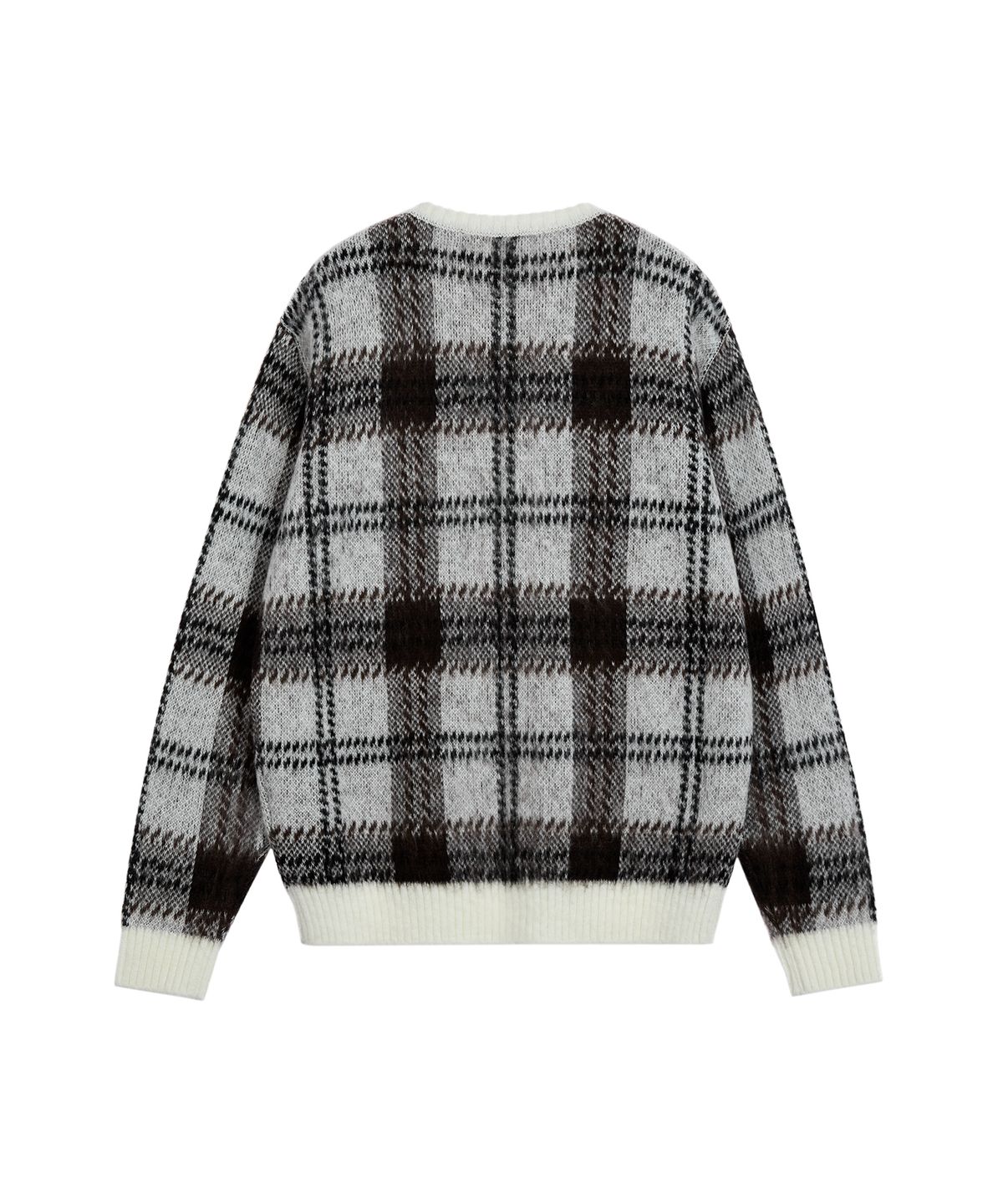 레스트앤레크레이션(REST&RECREATION) CHECK PATTERN HAIRY SWEATER - IVORY