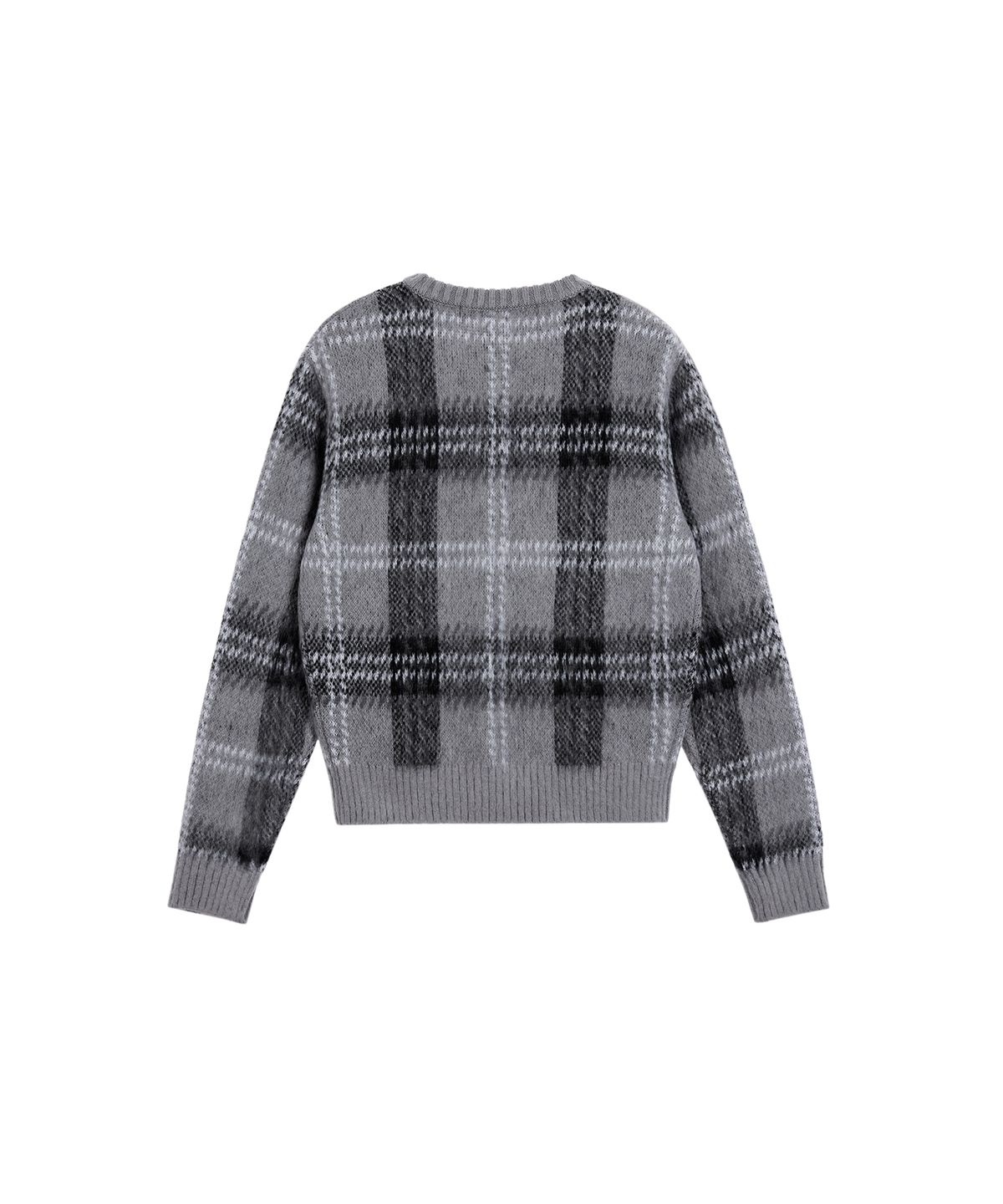 레스트앤레크레이션(REST&RECREATION) CHECK PATTERN HAIRY SWEATER - GREY