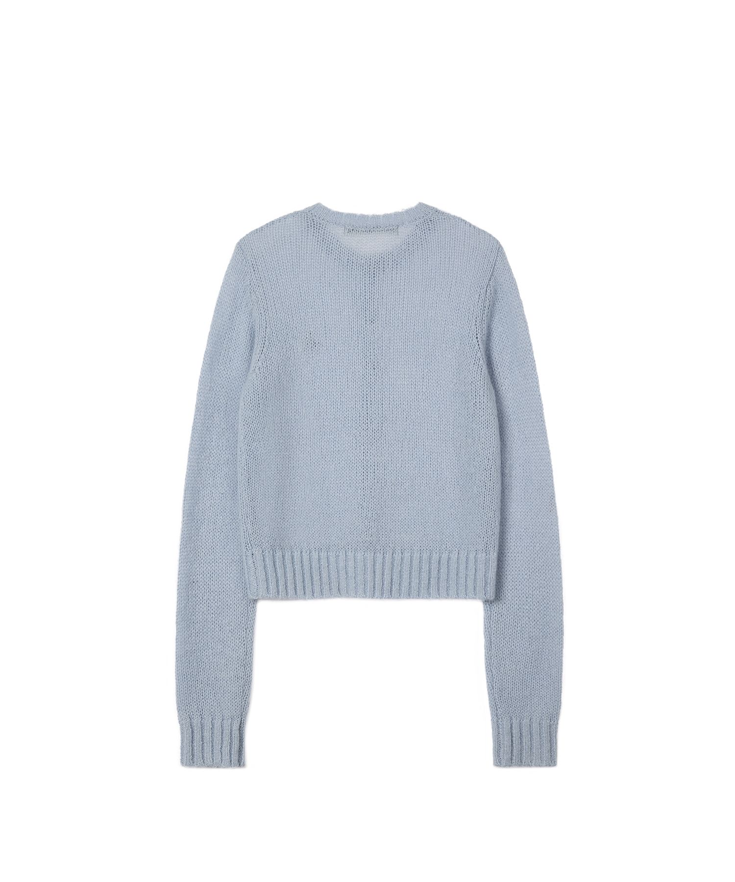 MUSINSA | REST&RECREATION BUTTON HOLE KNIT CARDIGAN - SKY BLUE