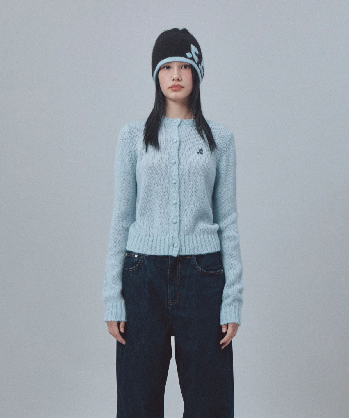 레스트앤레크레이션(REST&RECREATION) BUTTON HOLE KNIT CARDIGAN - SKY BLUE