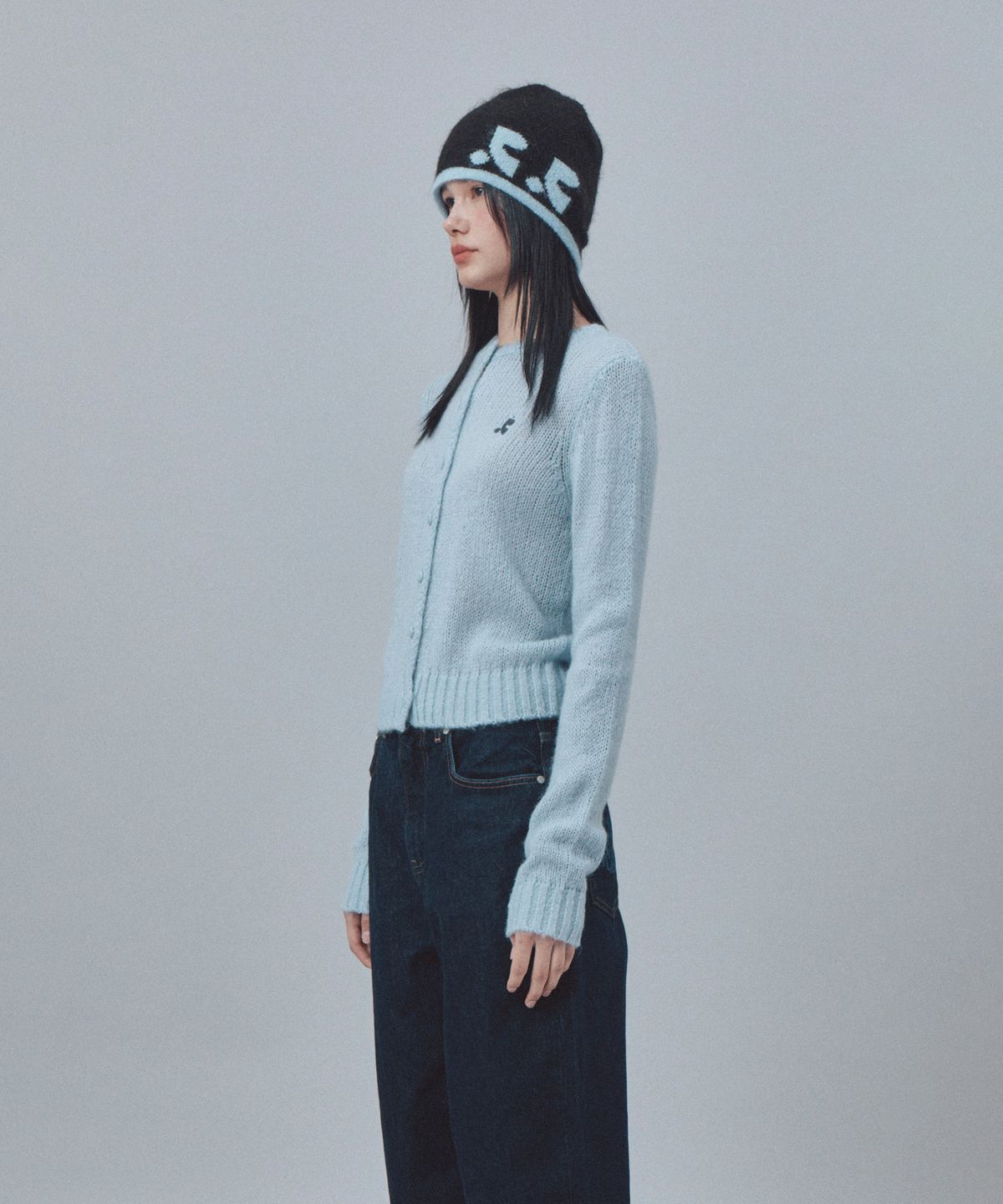 레스트앤레크레이션(REST&RECREATION) BUTTON HOLE KNIT CARDIGAN - SKY BLUE
