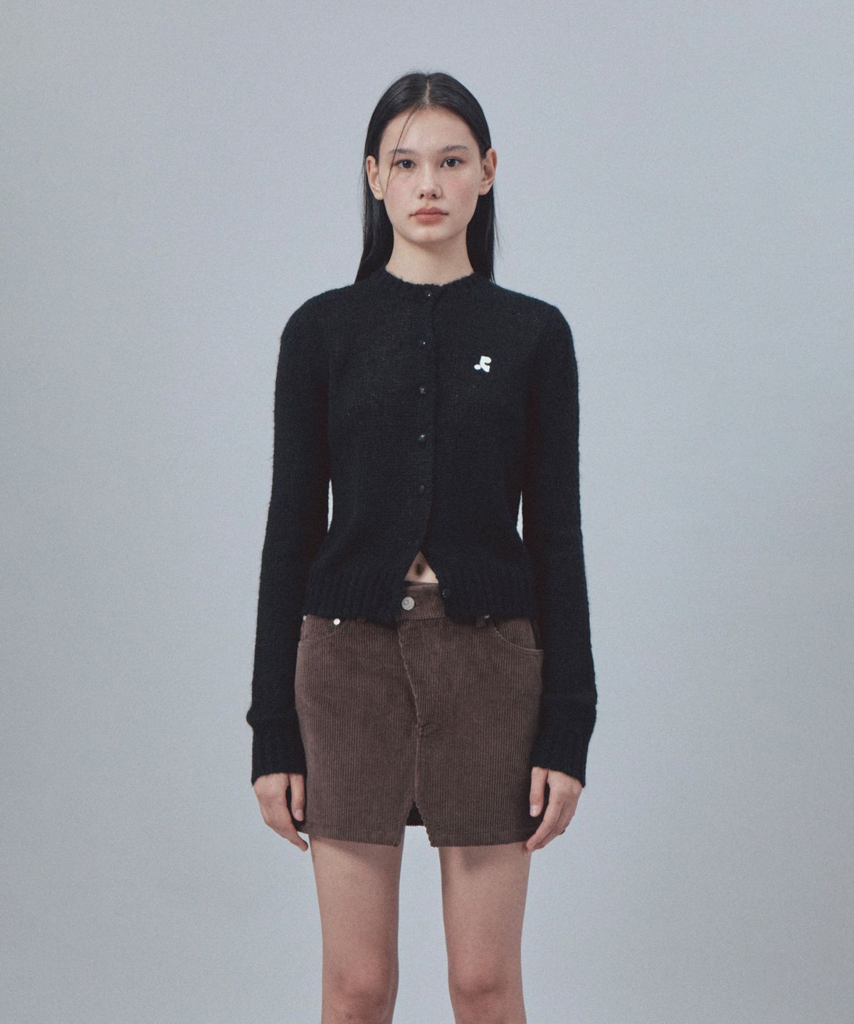 레스트앤레크레이션(REST&RECREATION) BUTTON HOLE KNIT CARDIGAN - BLACK