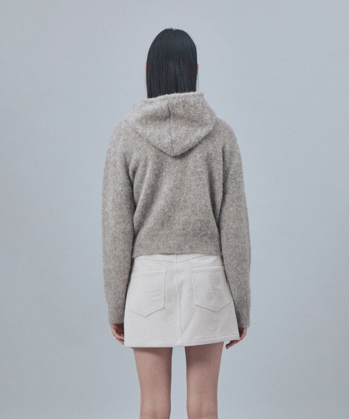 레스트앤레크레이션(REST&RECREATION) HAIRY KNIT HOOD ZIP-UP - BROWN