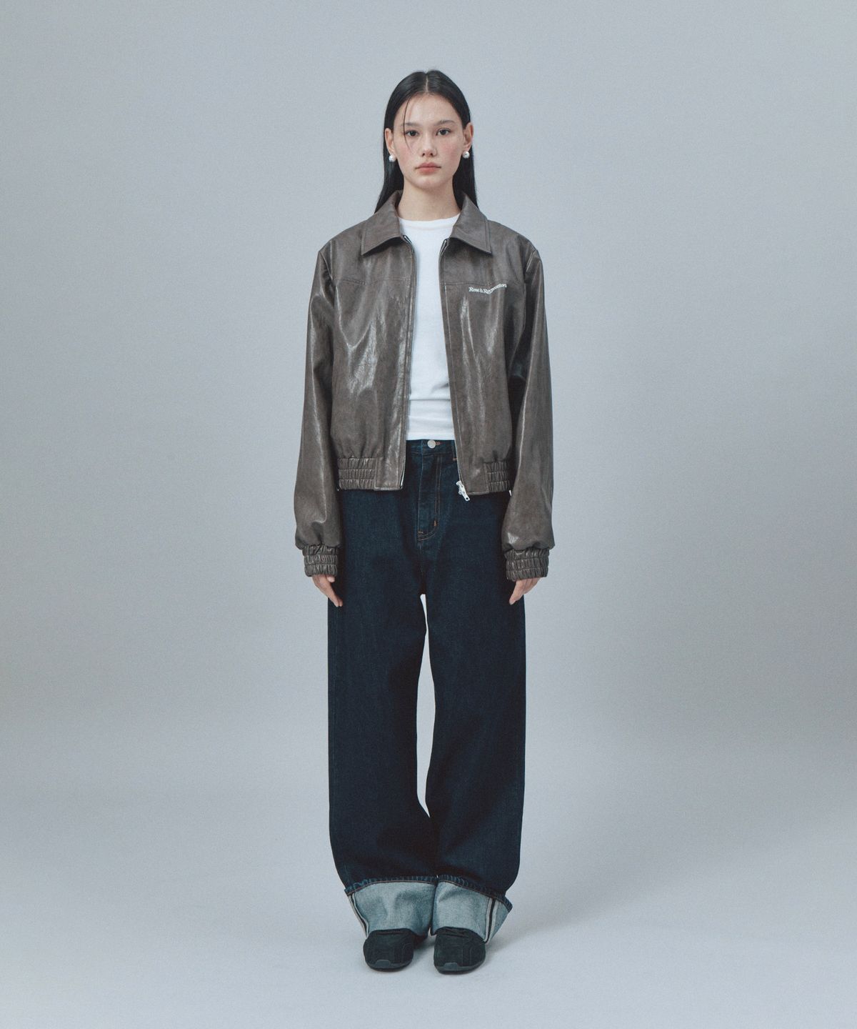 레스트앤레크레이션(REST&RECREATION) FAUX LEATHER BLOUSON - BROWN