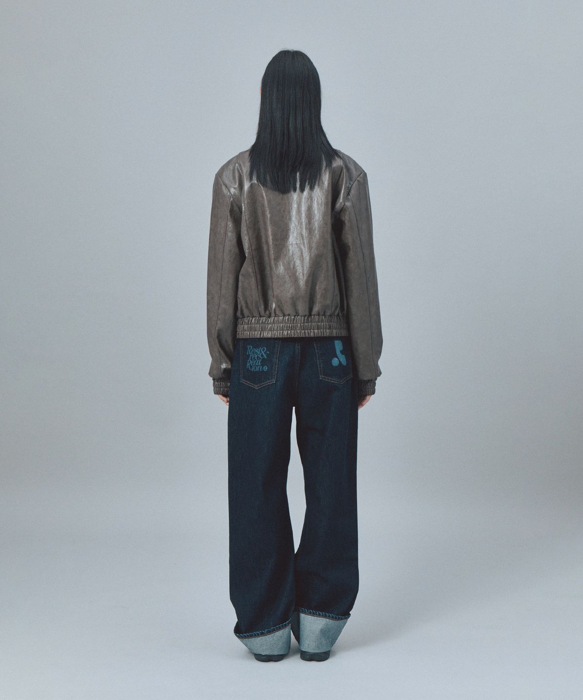 레스트앤레크레이션(REST&RECREATION) FAUX LEATHER BLOUSON - BROWN