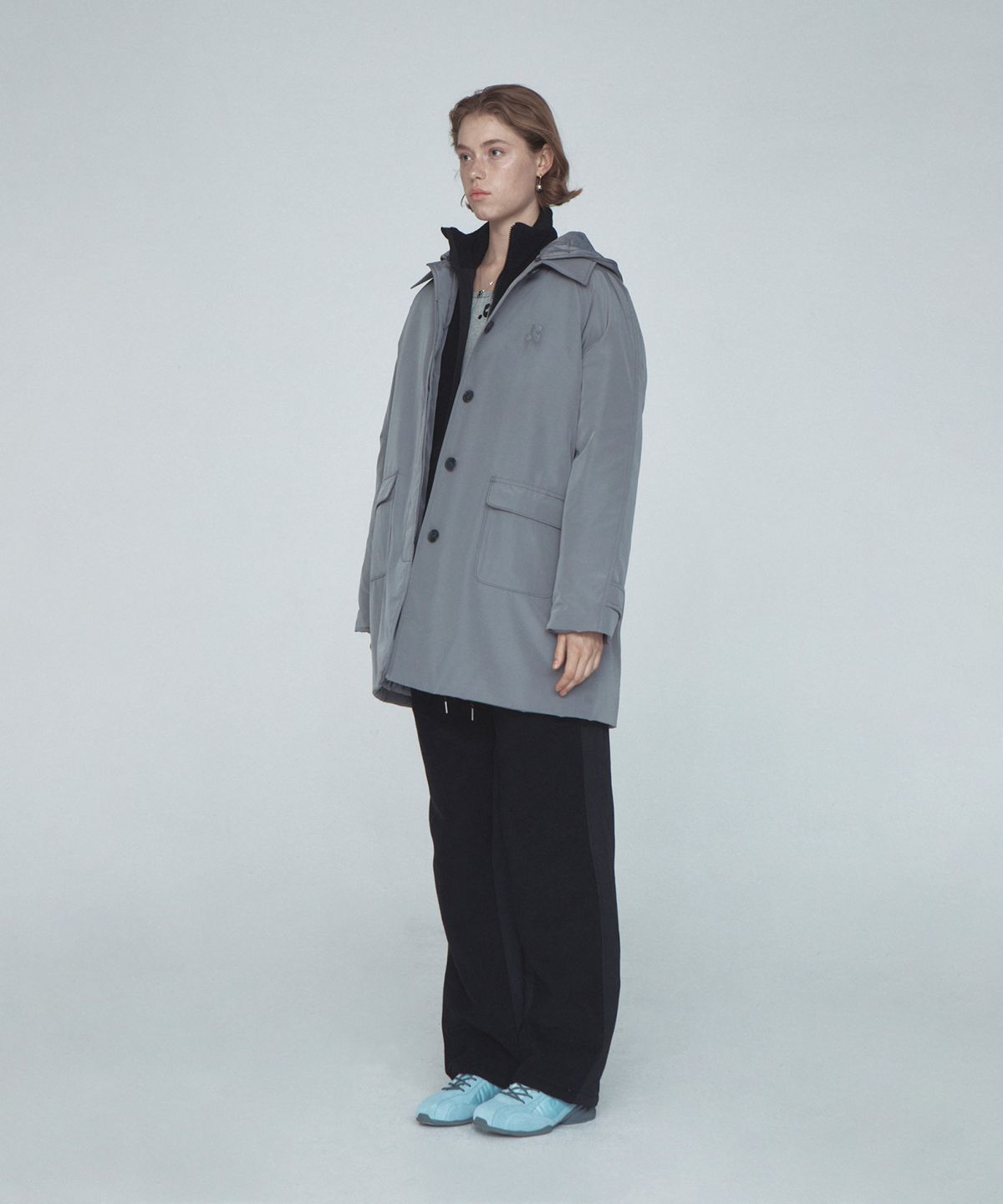 레스트앤레크레이션(REST&RECREATION) QUILTED HOOD COAT - GREY