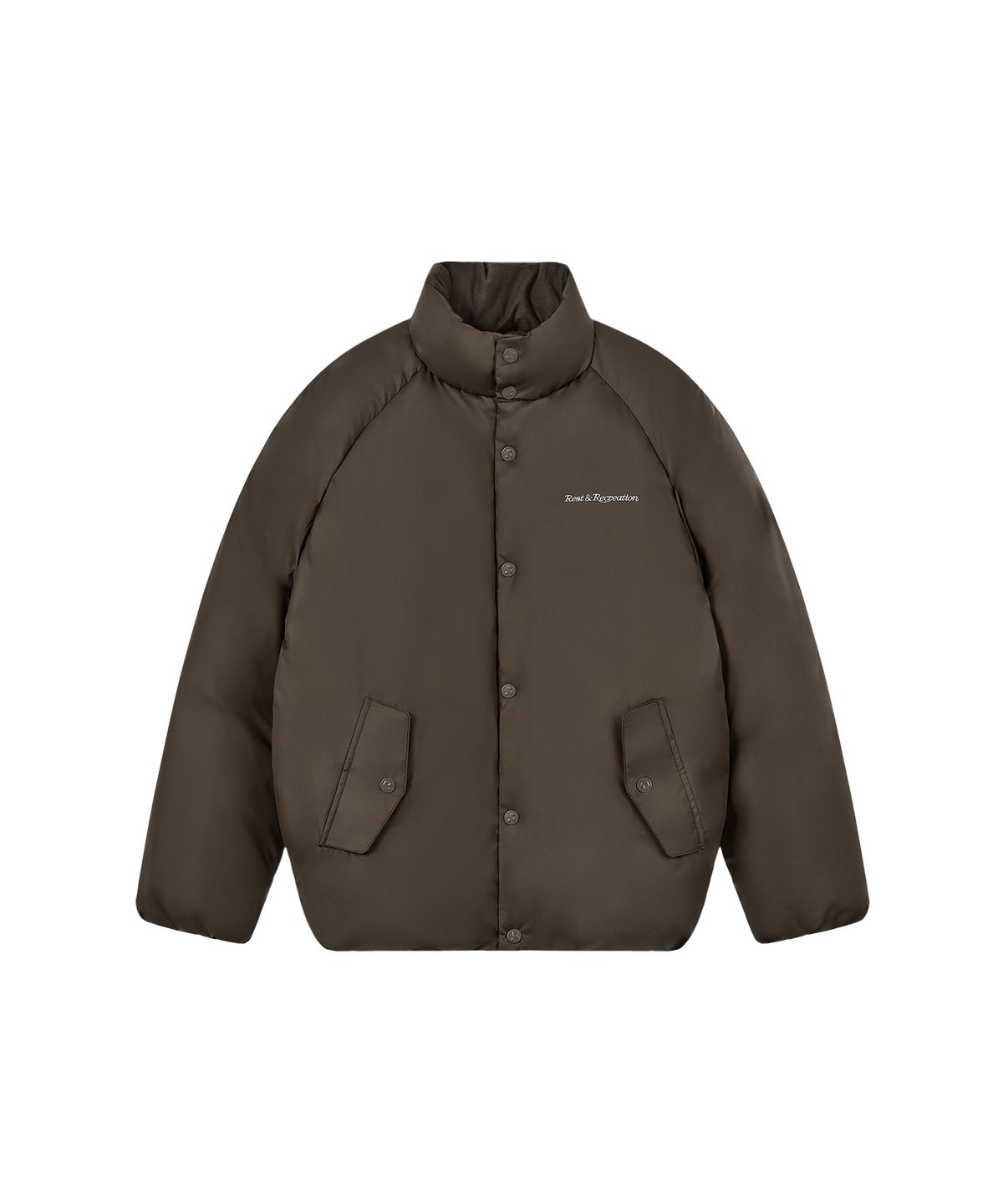 레스트앤레크레이션(REST&RECREATION) RAGLAN DOWN JUMPER - BROWN