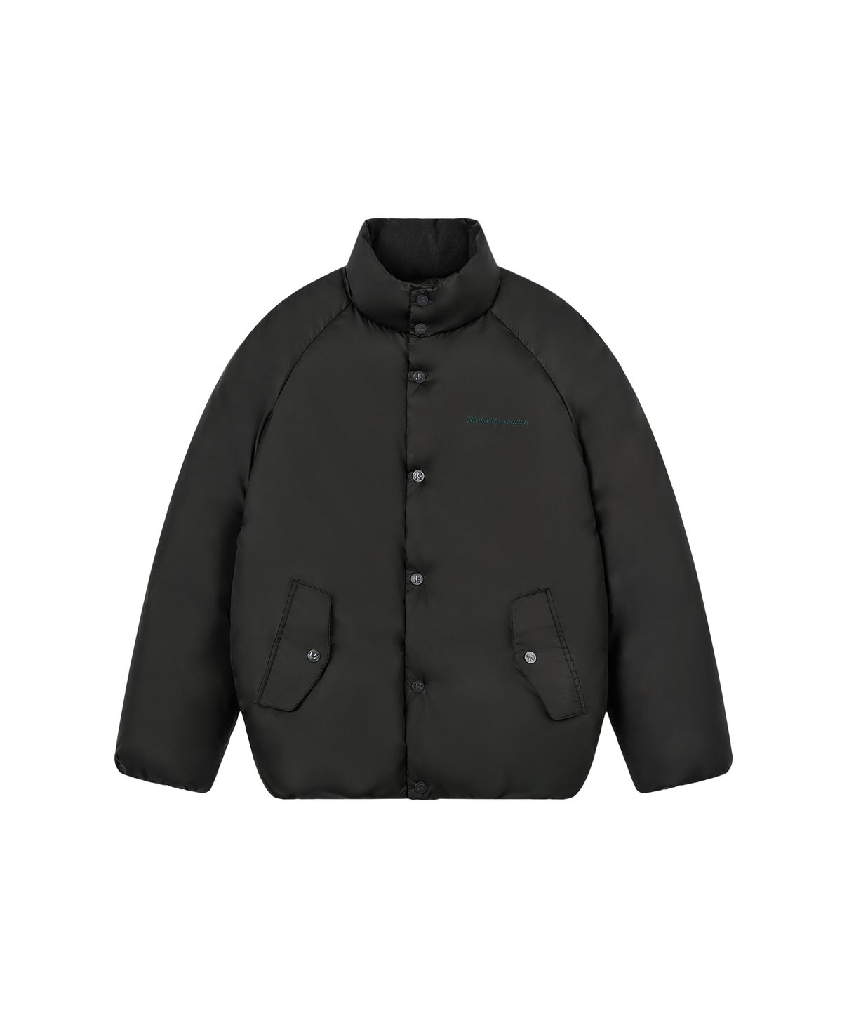 레스트앤레크레이션(REST&RECREATION) RAGLAN DOWN JUMPER - BLACK