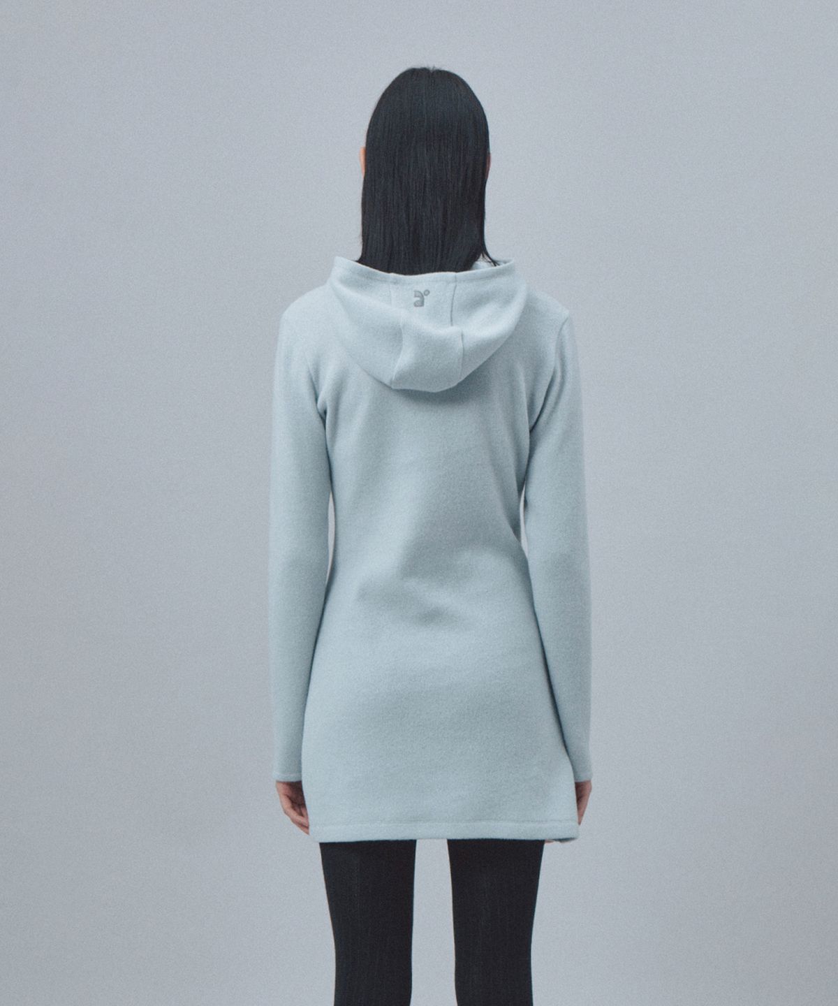 레스트앤레크레이션(REST&RECREATION) HAIRY HOOD KNIT DRESS - LIGHT BLUE