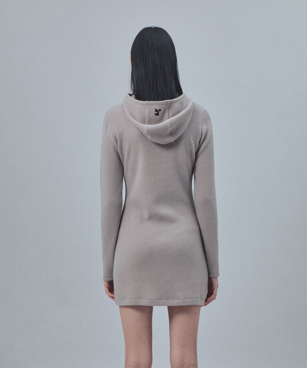 레스트앤레크레이션(REST&RECREATION) HAIRY HOOD KNIT DRESS - BEIGE