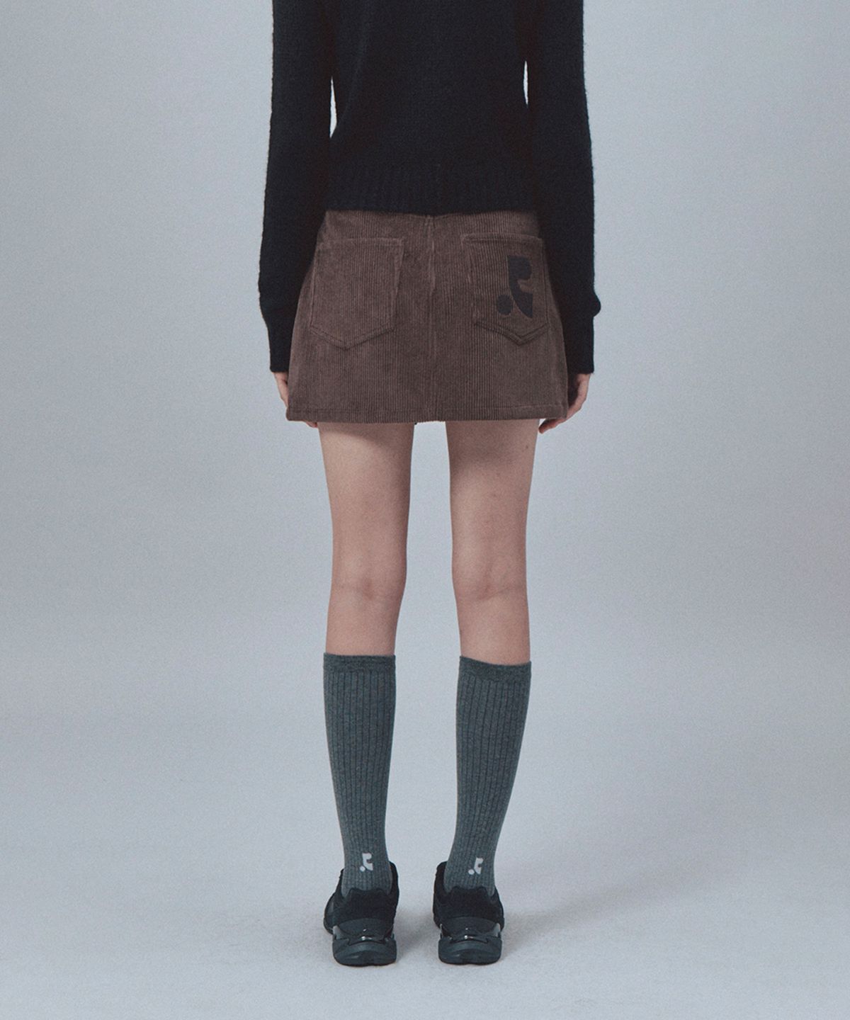 레스트앤레크레이션(REST&RECREATION) CODUROY UNBALANCE SKIRT - BROWN