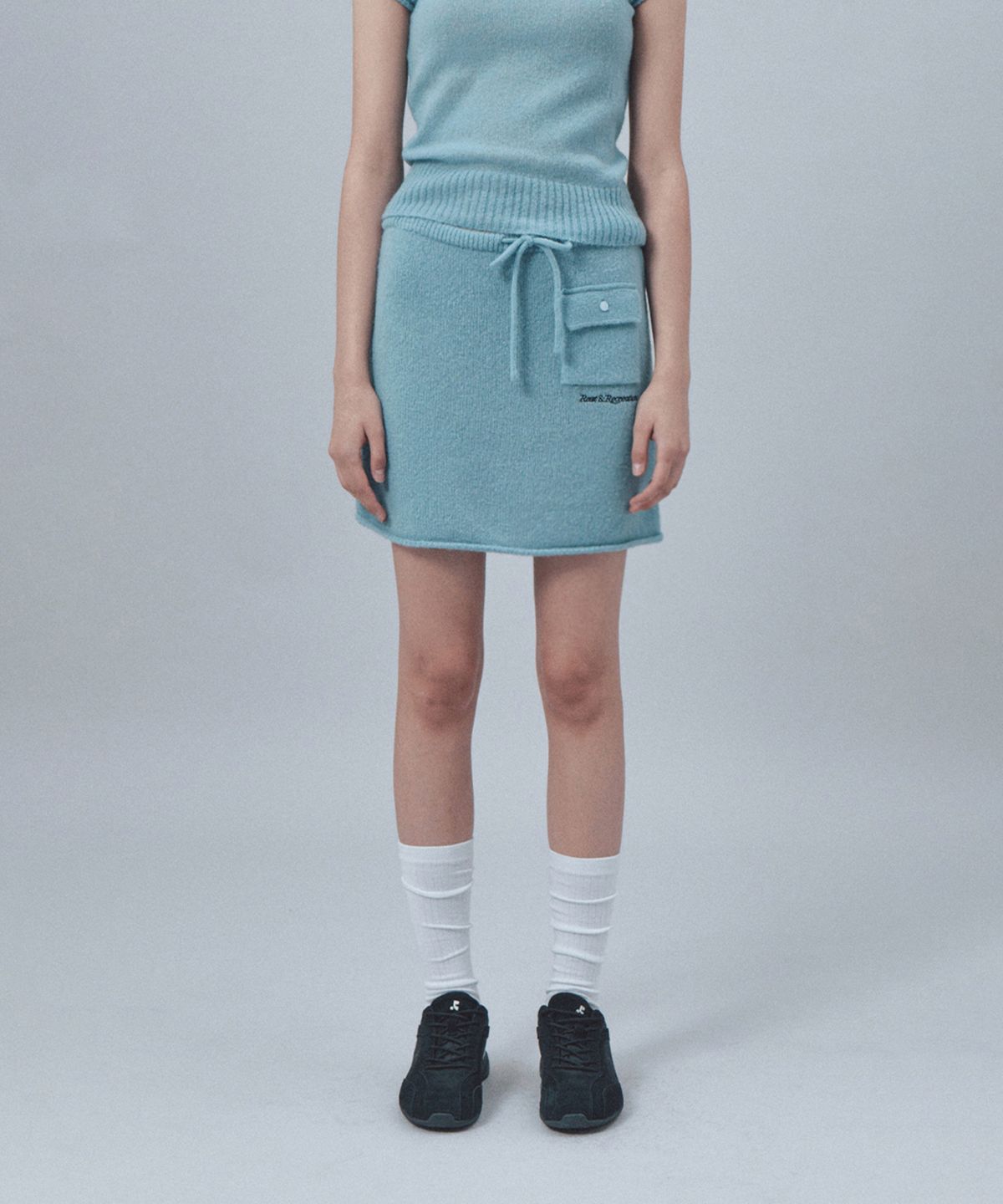 레스트앤레크레이션(REST&RECREATION) POCKET KNIT SKIRT - SKY BLUE