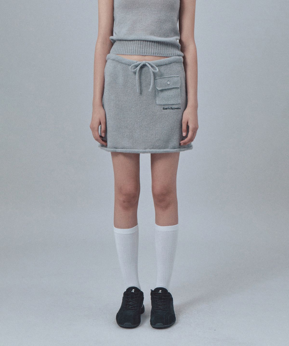 레스트앤레크레이션(REST&RECREATION) POCKET KNIT SKIRT - GREY