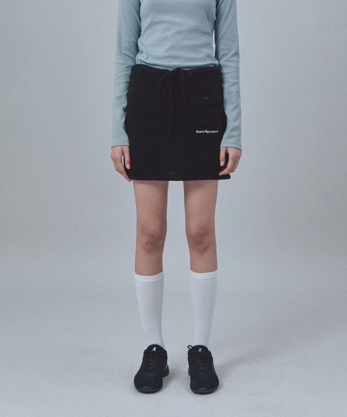 레스트앤레크레이션(REST&RECREATION) POCKET KNIT SKIRT - BLACK