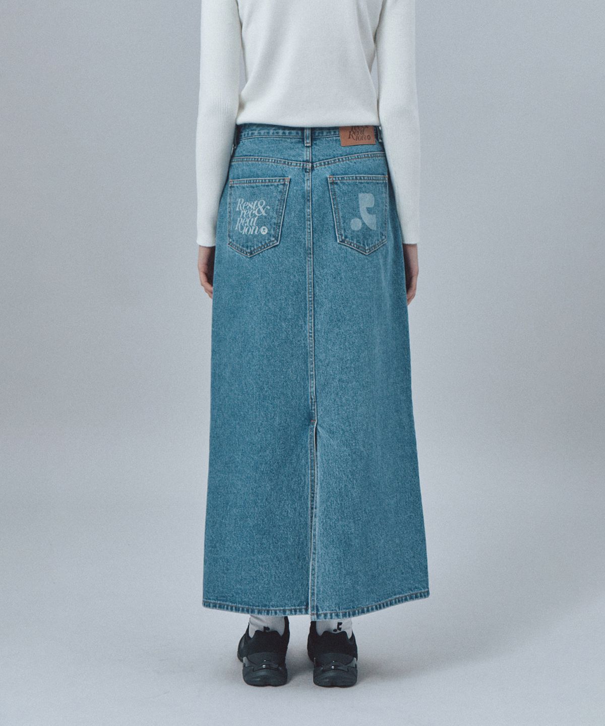 레스트앤레크레이션(REST&RECREATION) DENIM MAXI SKIRT - BLUE