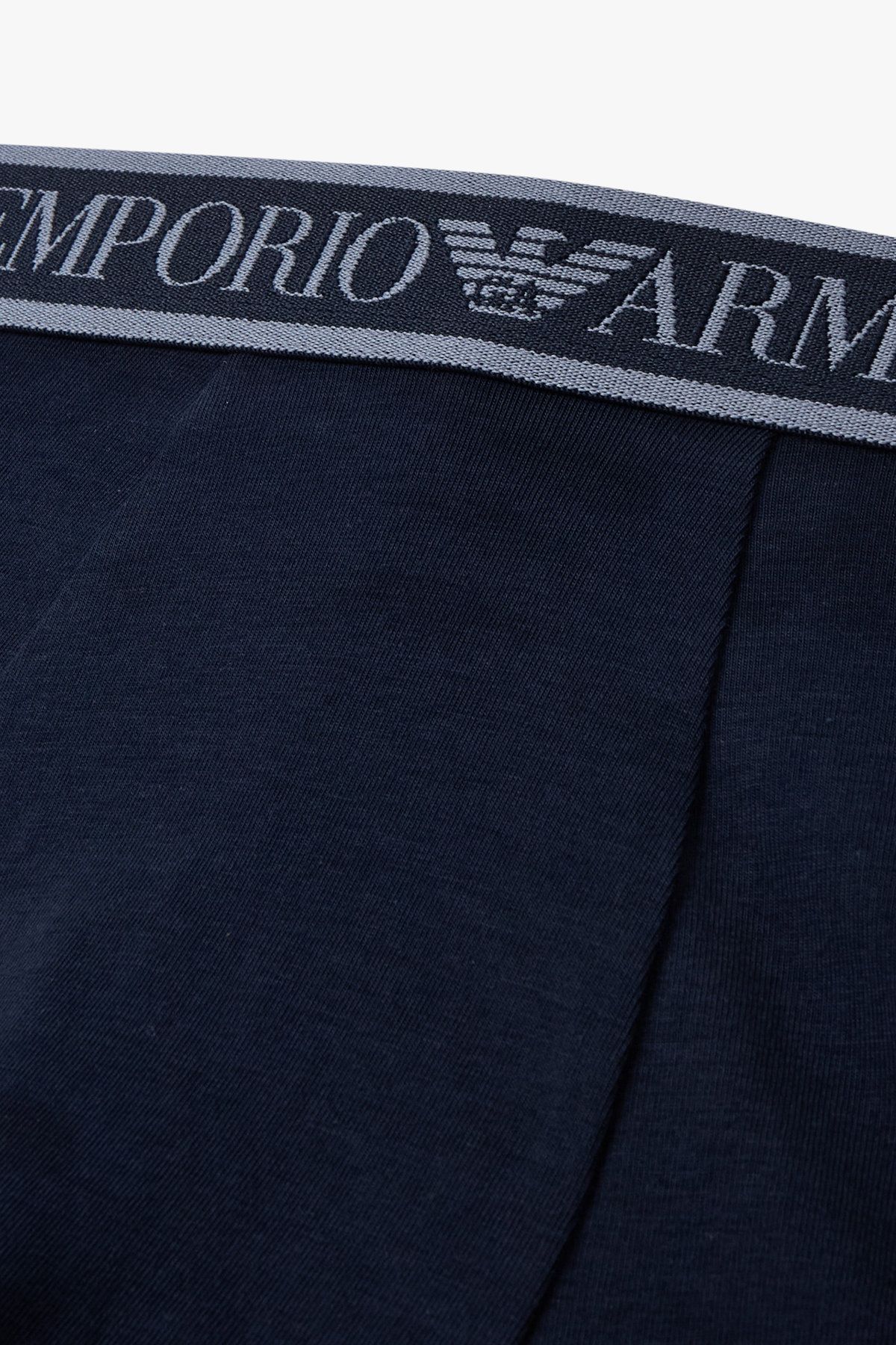 엠포리오 아르마니 언더웨어(EMPORIO ARMANI UNDERWEAR) 남성 라인 보더 밴딩 코튼 드로즈_다크 블루 0815312311