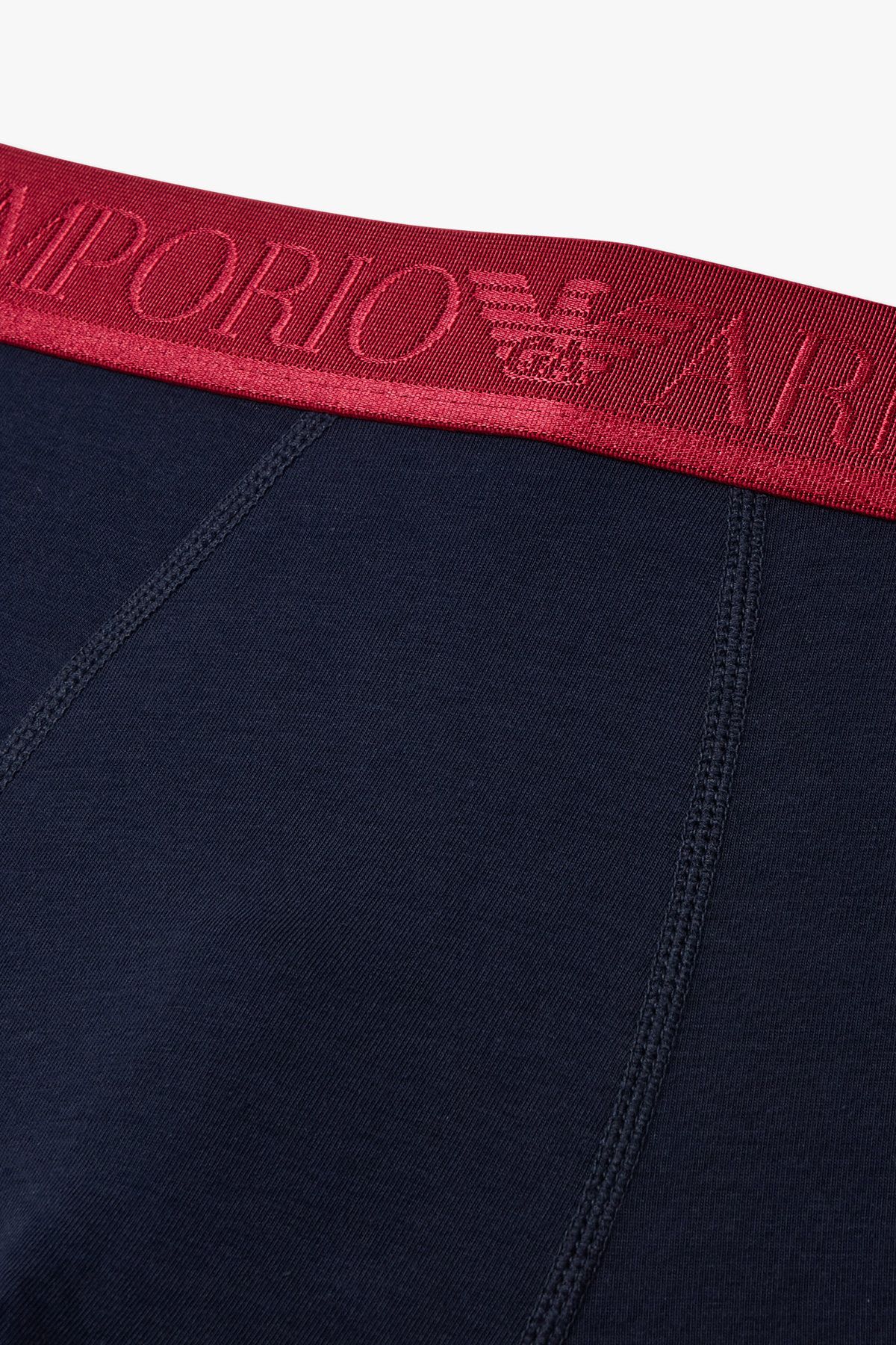 엠포리오 아르마니 언더웨어(EMPORIO ARMANI UNDERWEAR) 남성 글로시 레터링 밴딩 코튼 드로즈_블루 0815312322